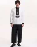 Koza Dereza men's linen vyshyvanka shirt with hand wool embroidery, lion motif