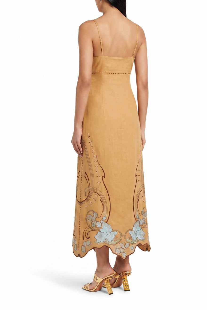 Moët long sarafan dress in Mustard