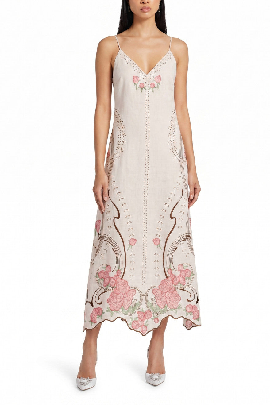 Moët sarafan dress in Ivory