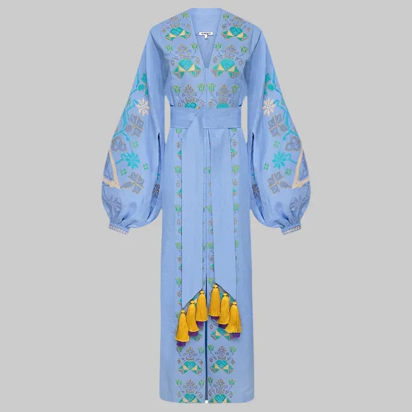 Rochie kimono Oasis brodata cu chihlimbar