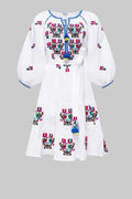 Rochie Cu Broderie Stilizata Omelia Chic Alba