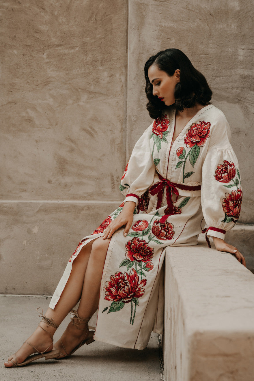 The Peony Dress in Yvory