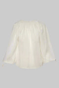 Woven Romanian Blouse in White
