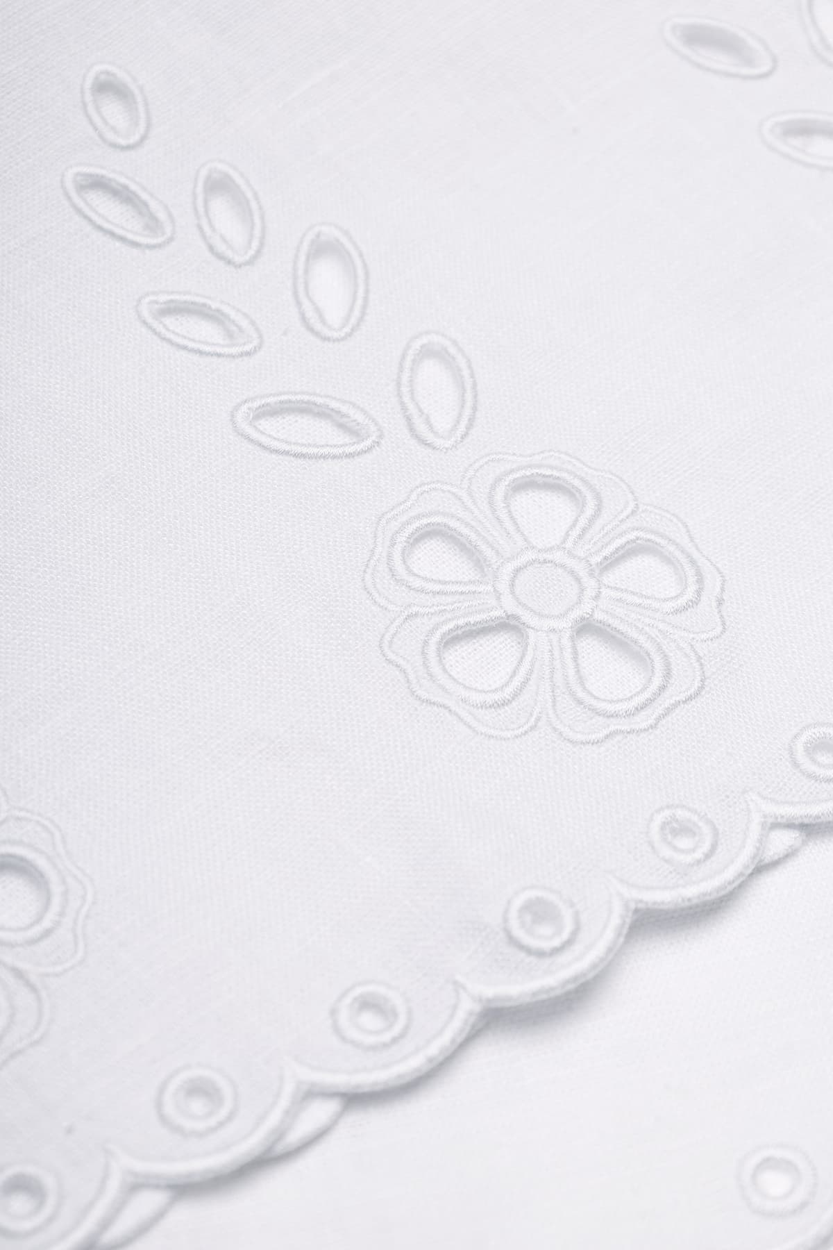 Ancient traditional Slavic Cutout Embroidered Linen V-neck White Tank Top Ruzha