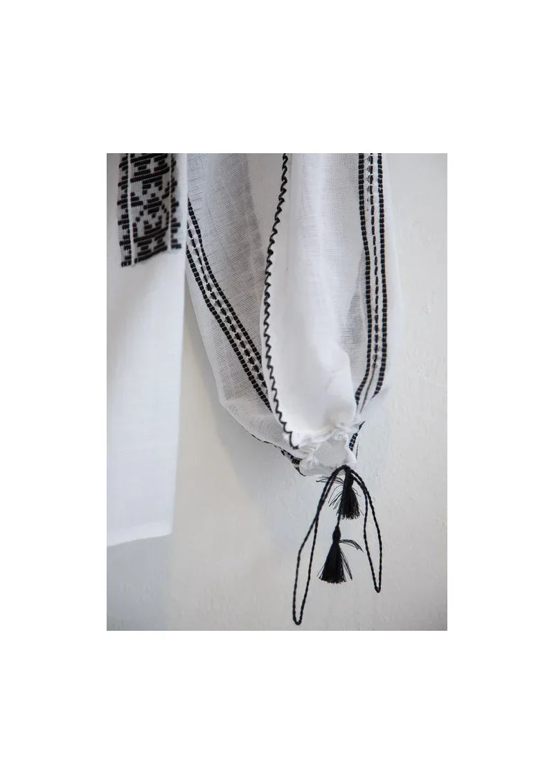 The Handwoven Romanian Blouse in Black Embroidery