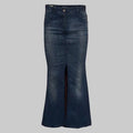 Fustã maxi denim up-cycled