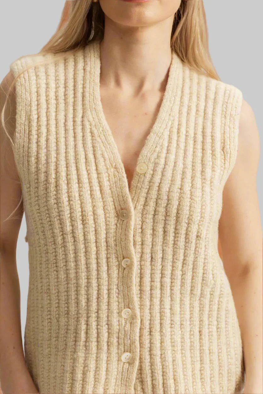 Artisan hand-knitted wool vest One of a Kind