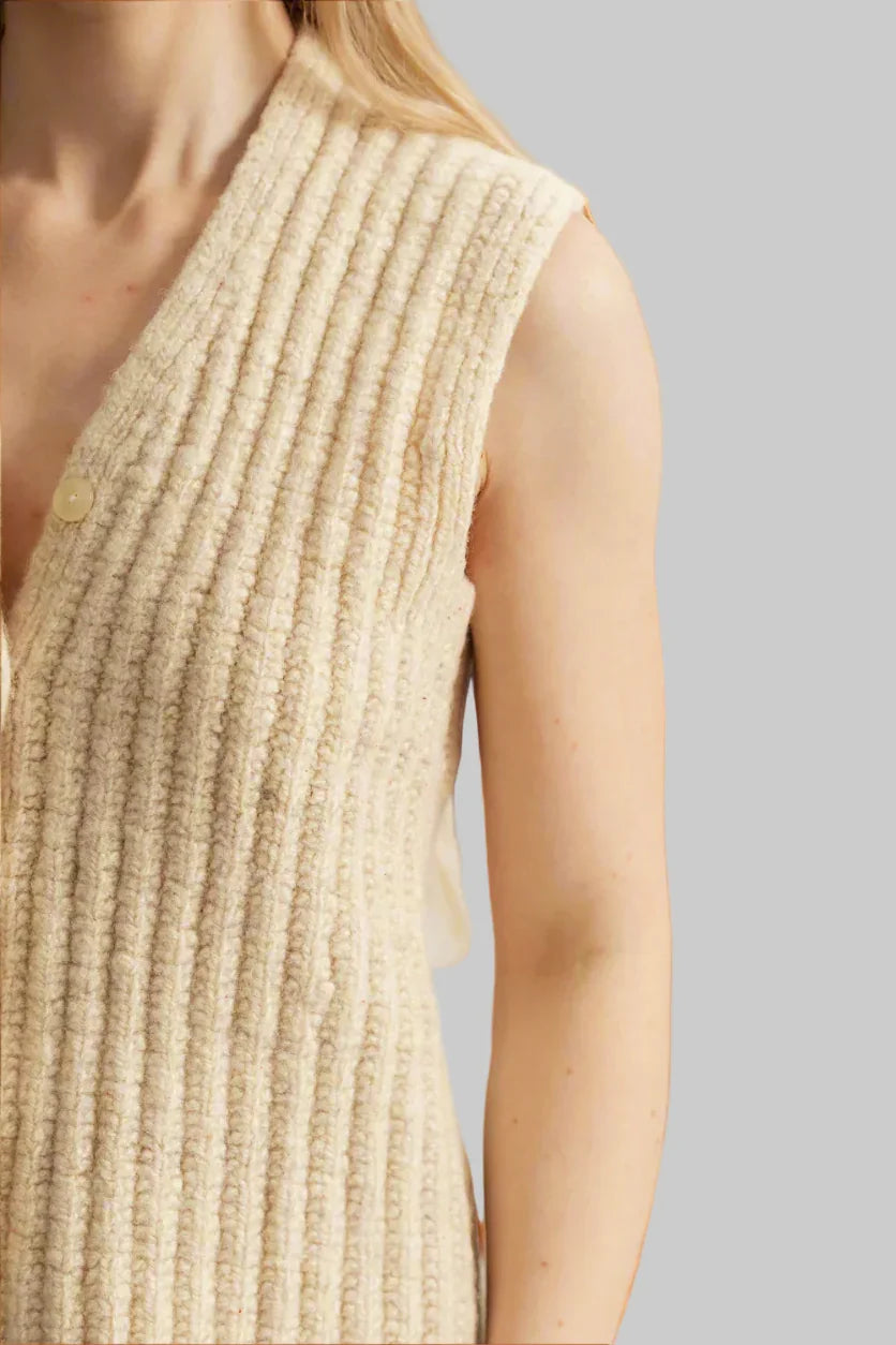 Artisan hand-knitted wool vest One of a Kind