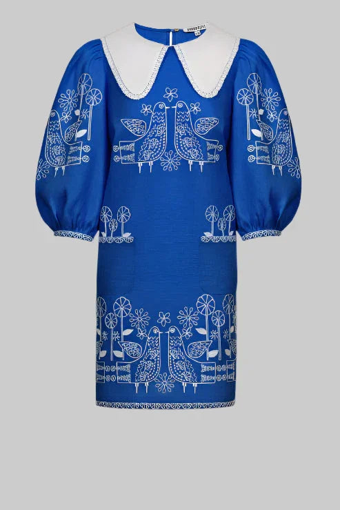 Rochie cu broderie Zozulya blue